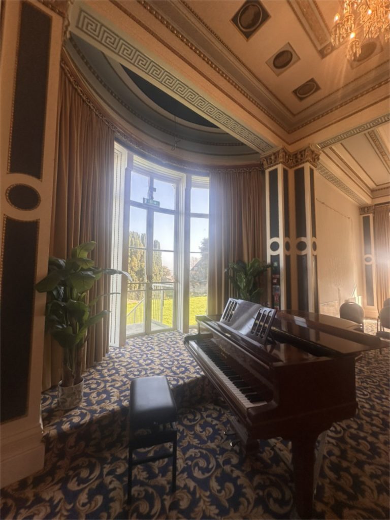 Ballroom, Piano, Bay Window